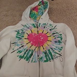 White heart tie dye hoodie
